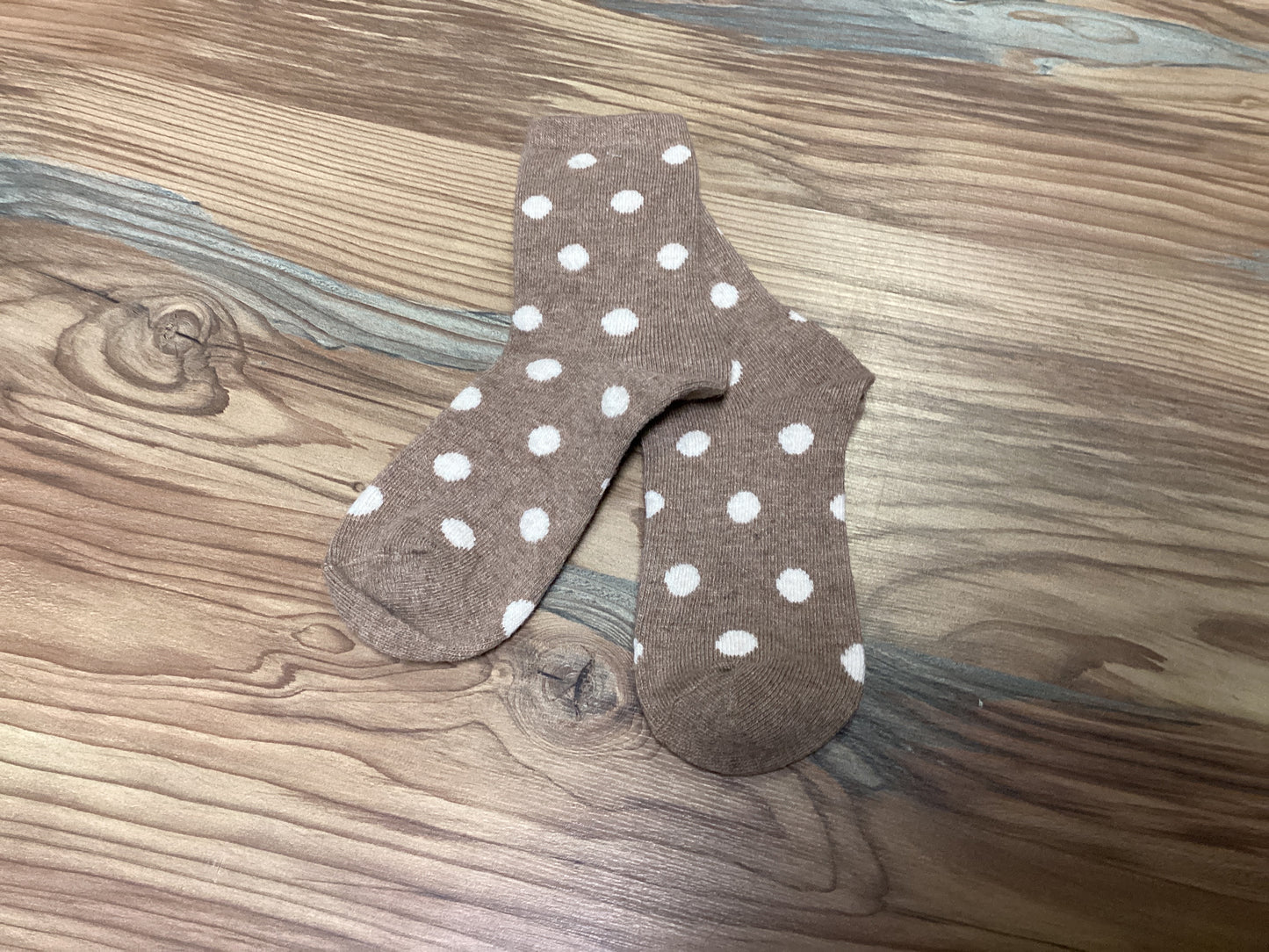 Mocha Polka Dot Socks