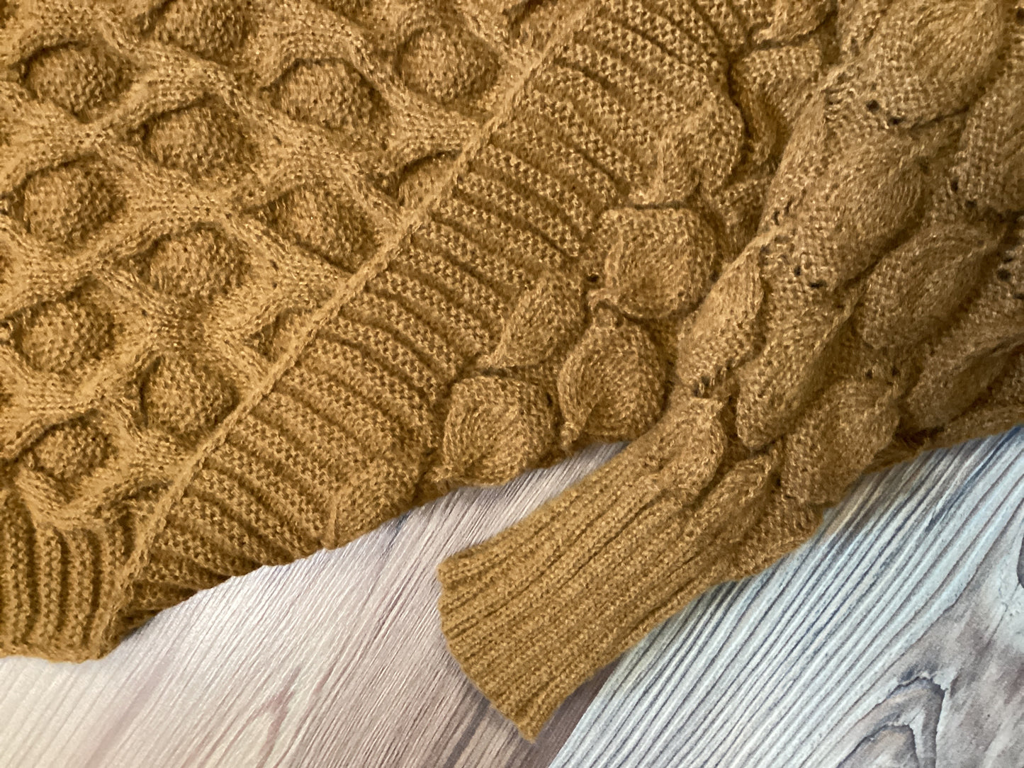One Size Mustard Textured Cropped Cardi