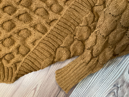 One Size Mustard Textured Cropped Cardi