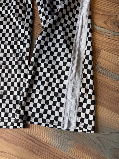 Grey Stripe Checkered Pants