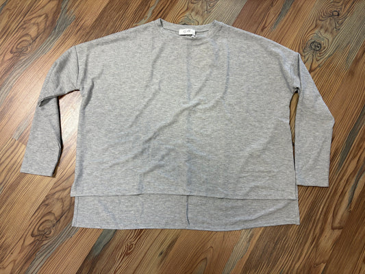 Gray Round Neck Long Sleeve