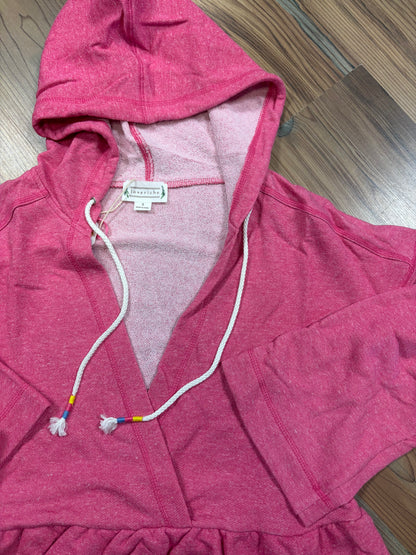 Washed Pink Ruffle Hoodie