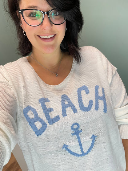 White Beach Anchor Knit