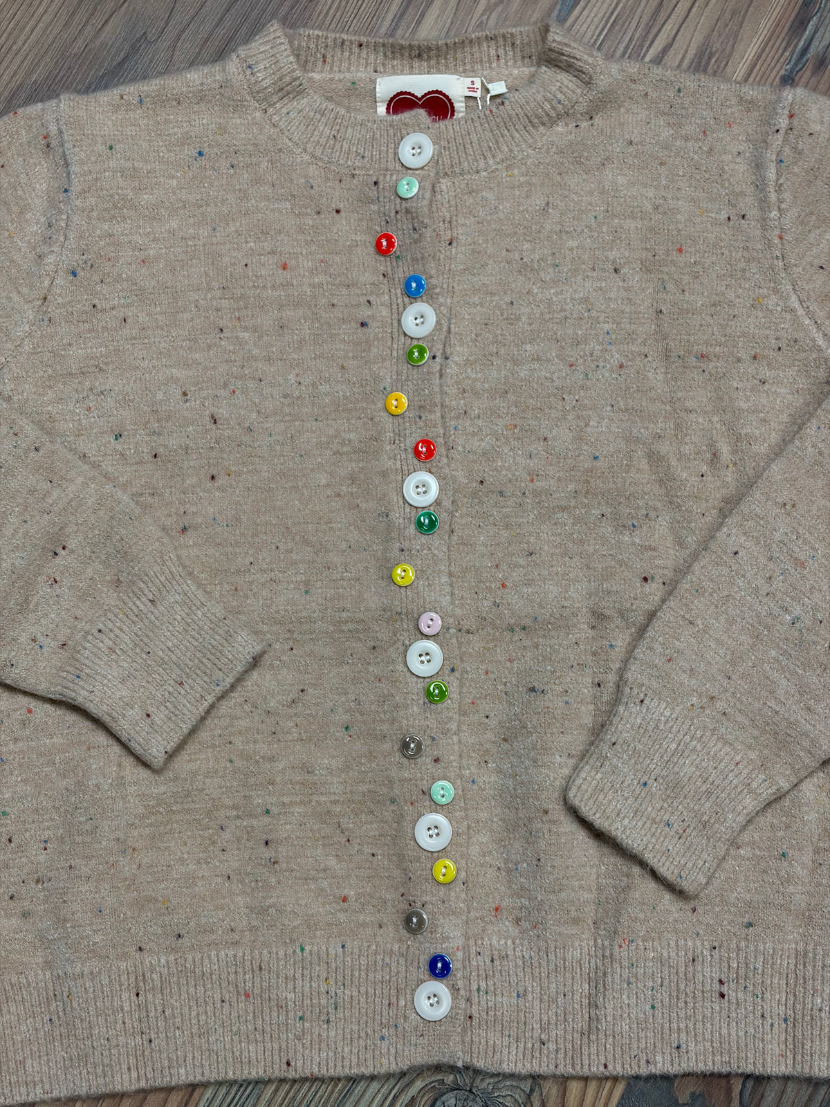 Speckled Colorful Button Cardi