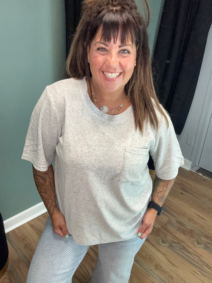 Grey Terry Crop T