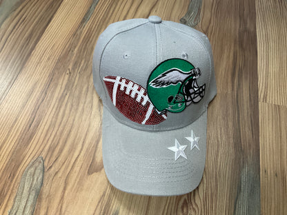 Grey Custom Football Hat