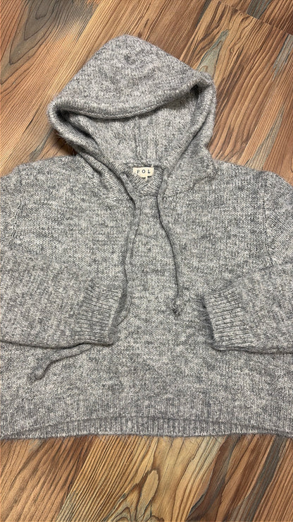 POL Grey Brushed Crop Hoodie