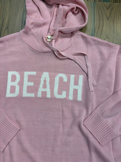 Pink Beach Knit Hoodie