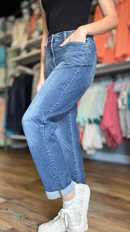 Judy Blue Dark Wash Mid Rise Boyfriend