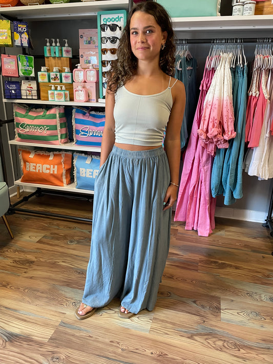 Grey Micro Ribbed Crop Tank