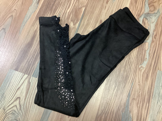 Crochet Stud Faux Suede Leggings