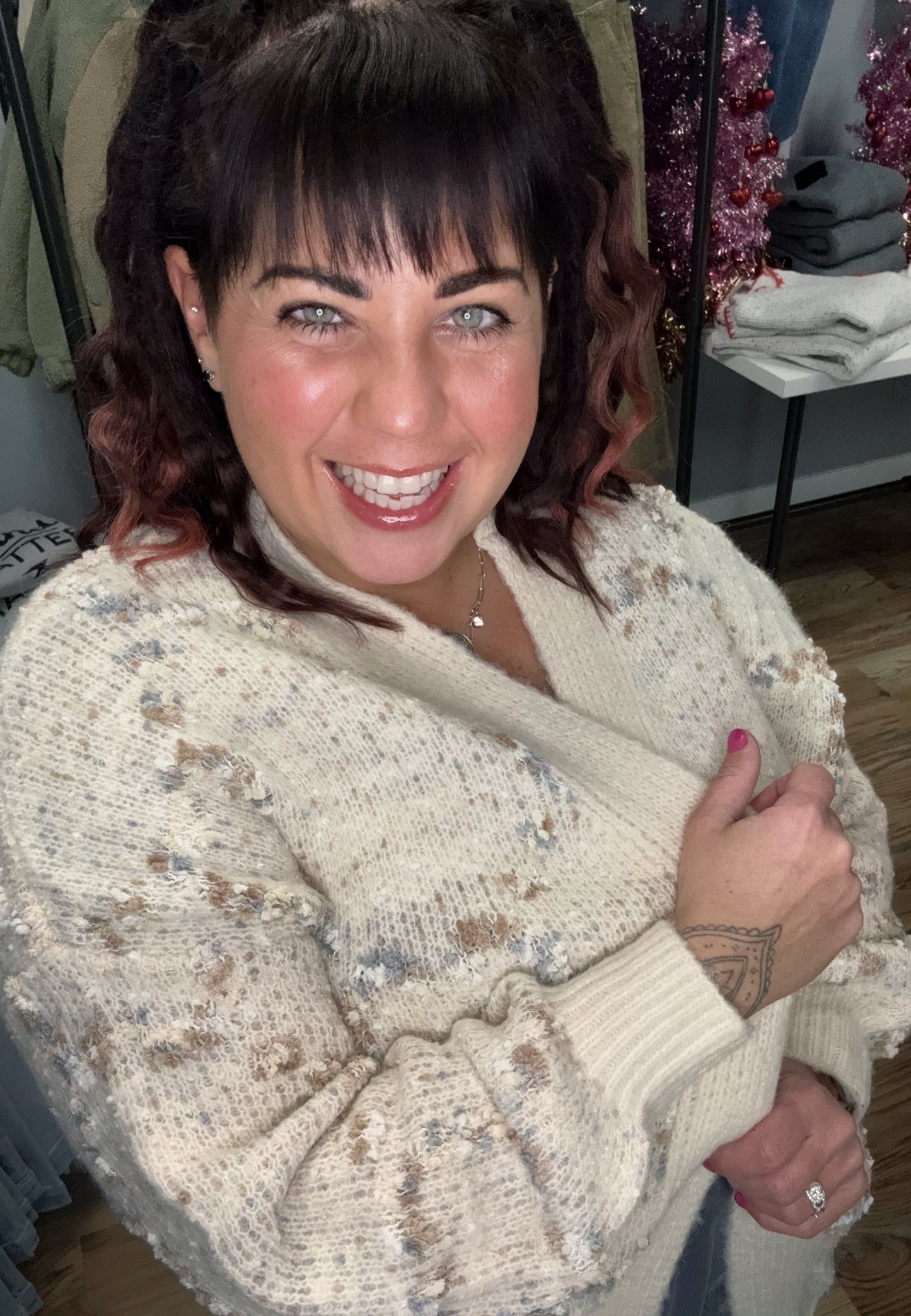 Oatmeal Open Cardigan