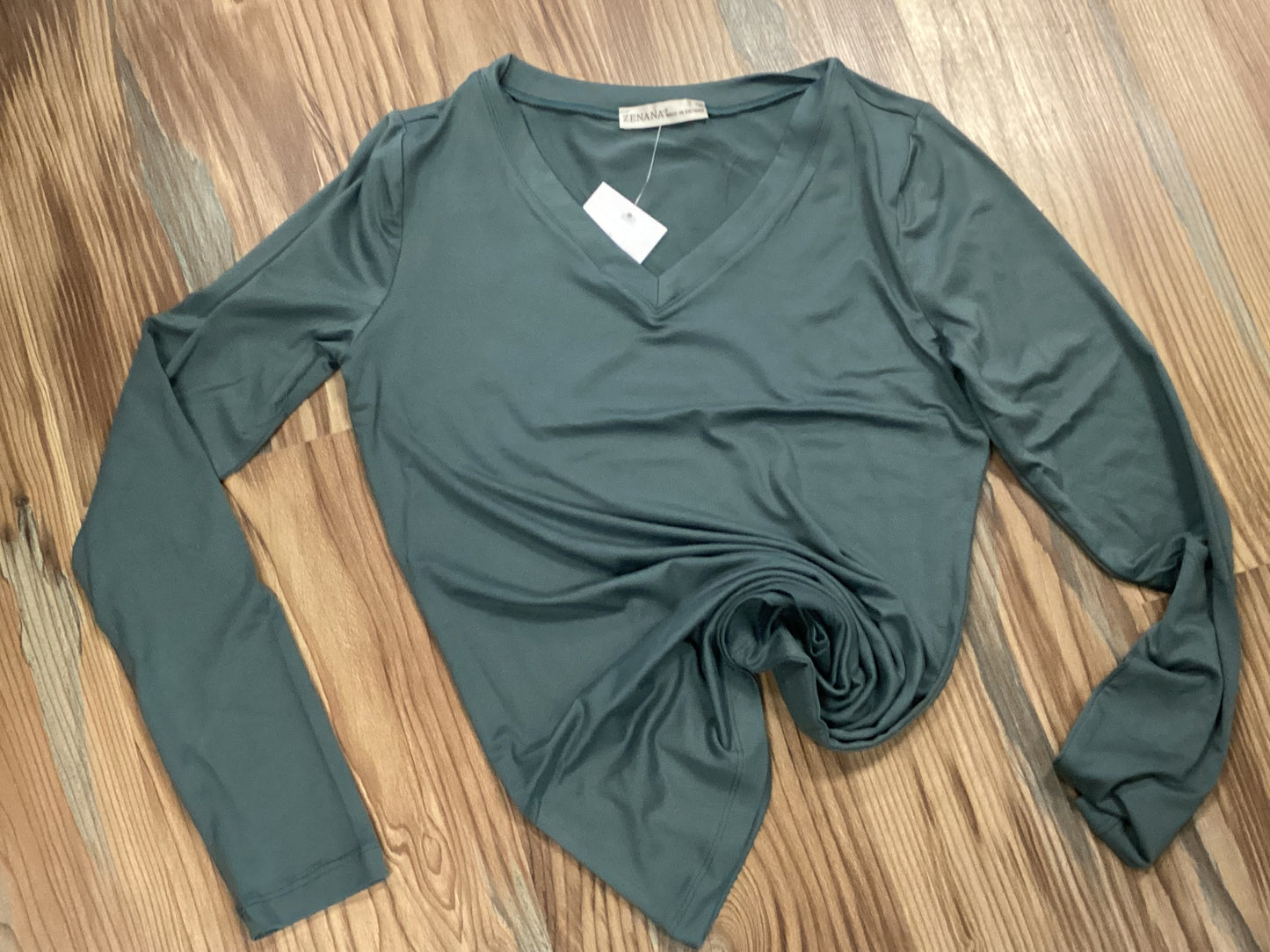 Zenana Softy V Neck Jade