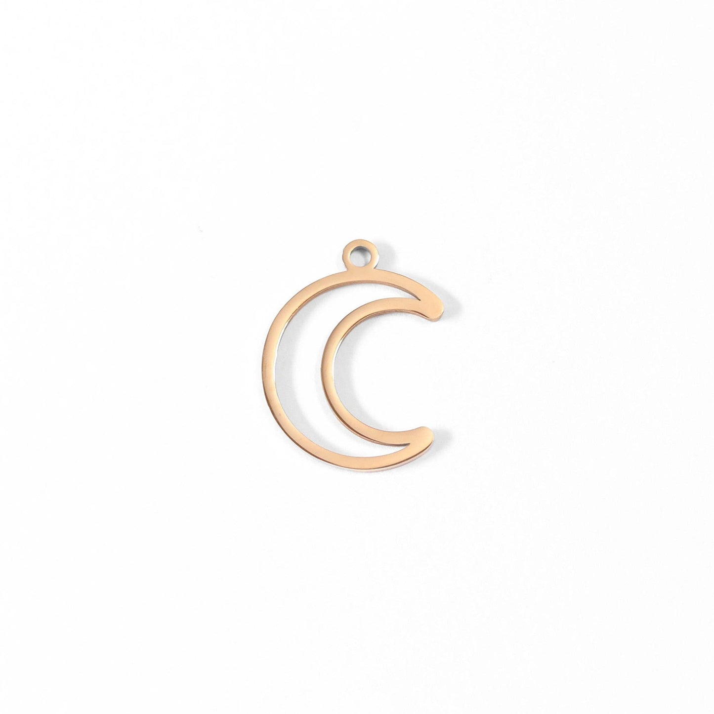 18K Gold PVD Stainless Steel Crescent Moon Charm