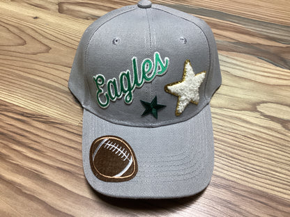 Grey Custom Football Hat