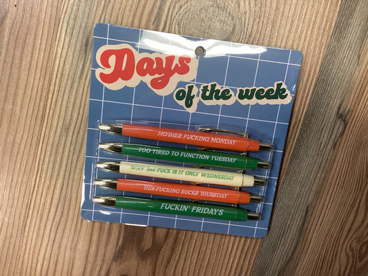 Days Of The Week Pen Set
