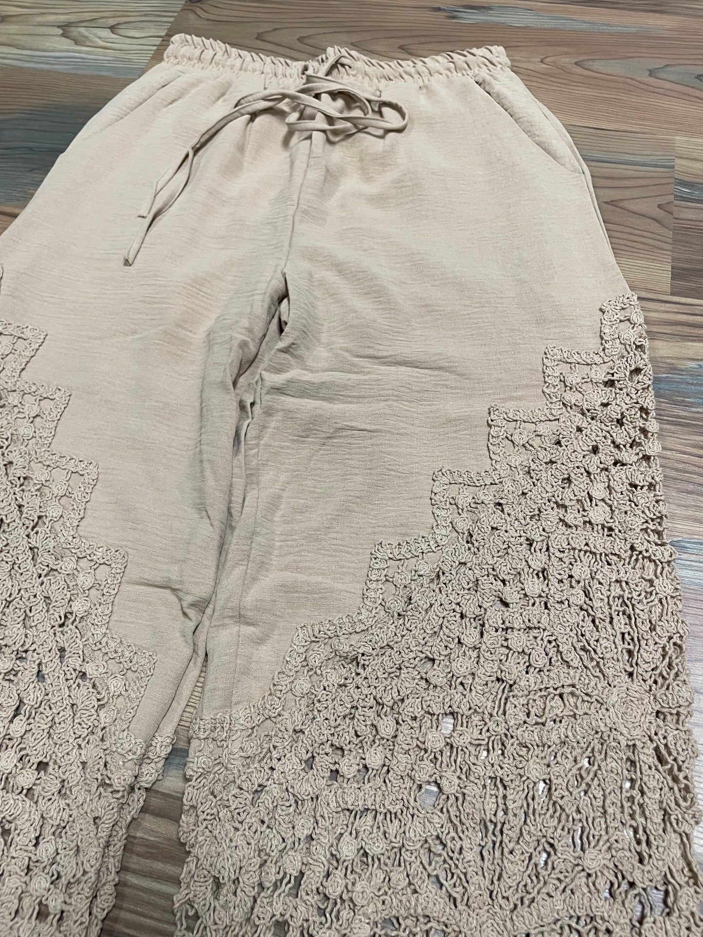 Tan Crochet Pants