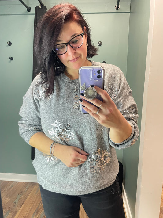 Silver Snowflake Sweater