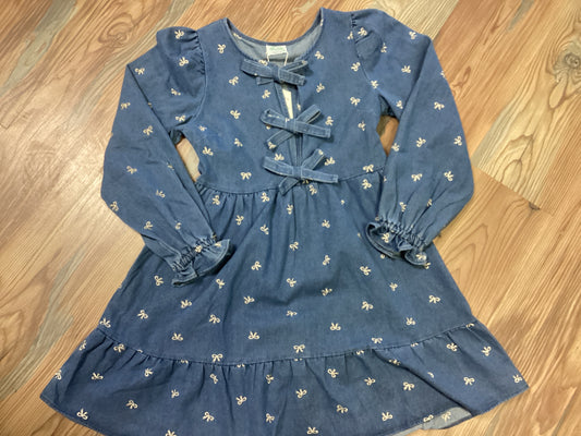 Oversized Denim Bow Mini Dress