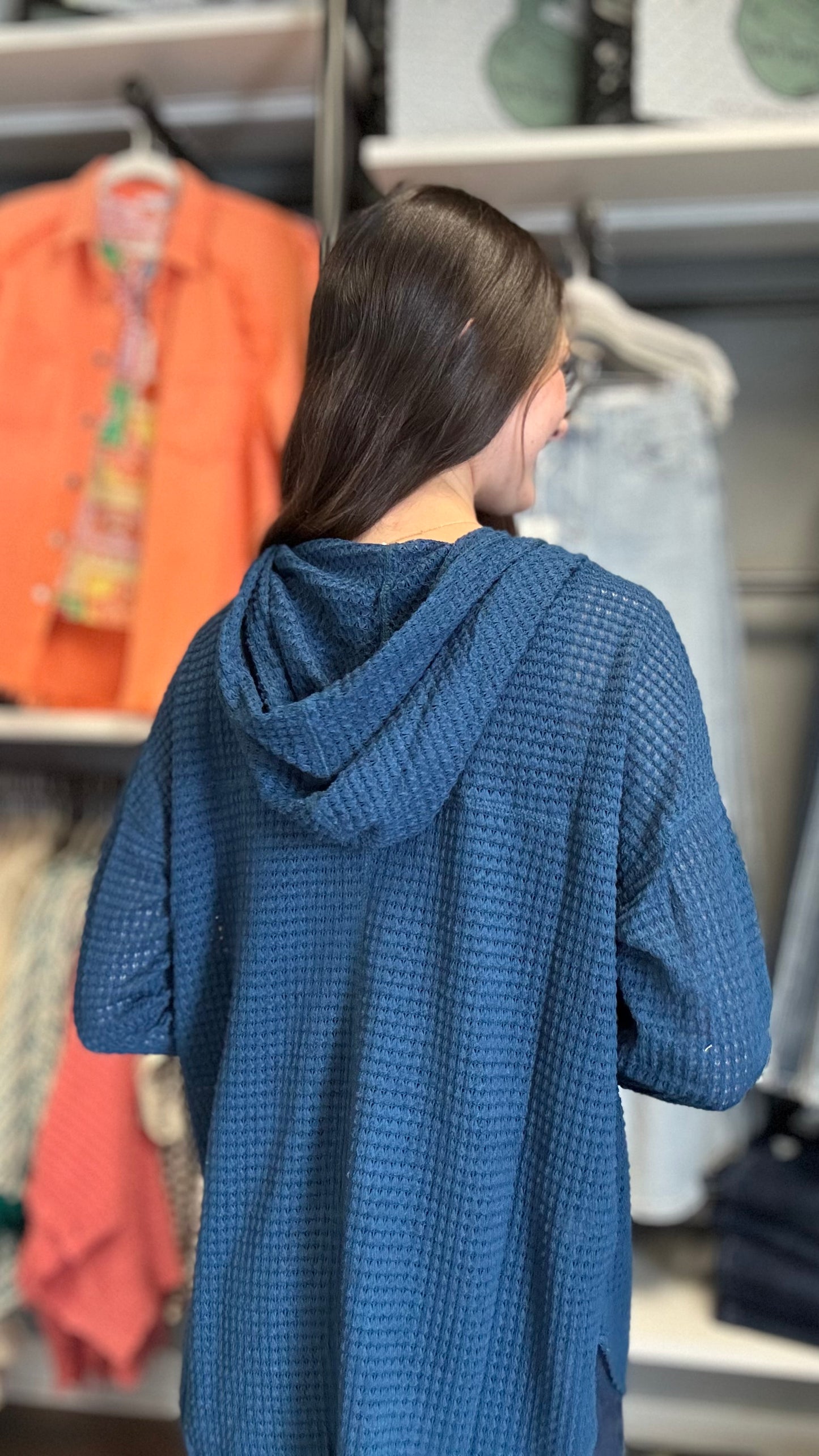 Dark Teal Waffle Hoodie