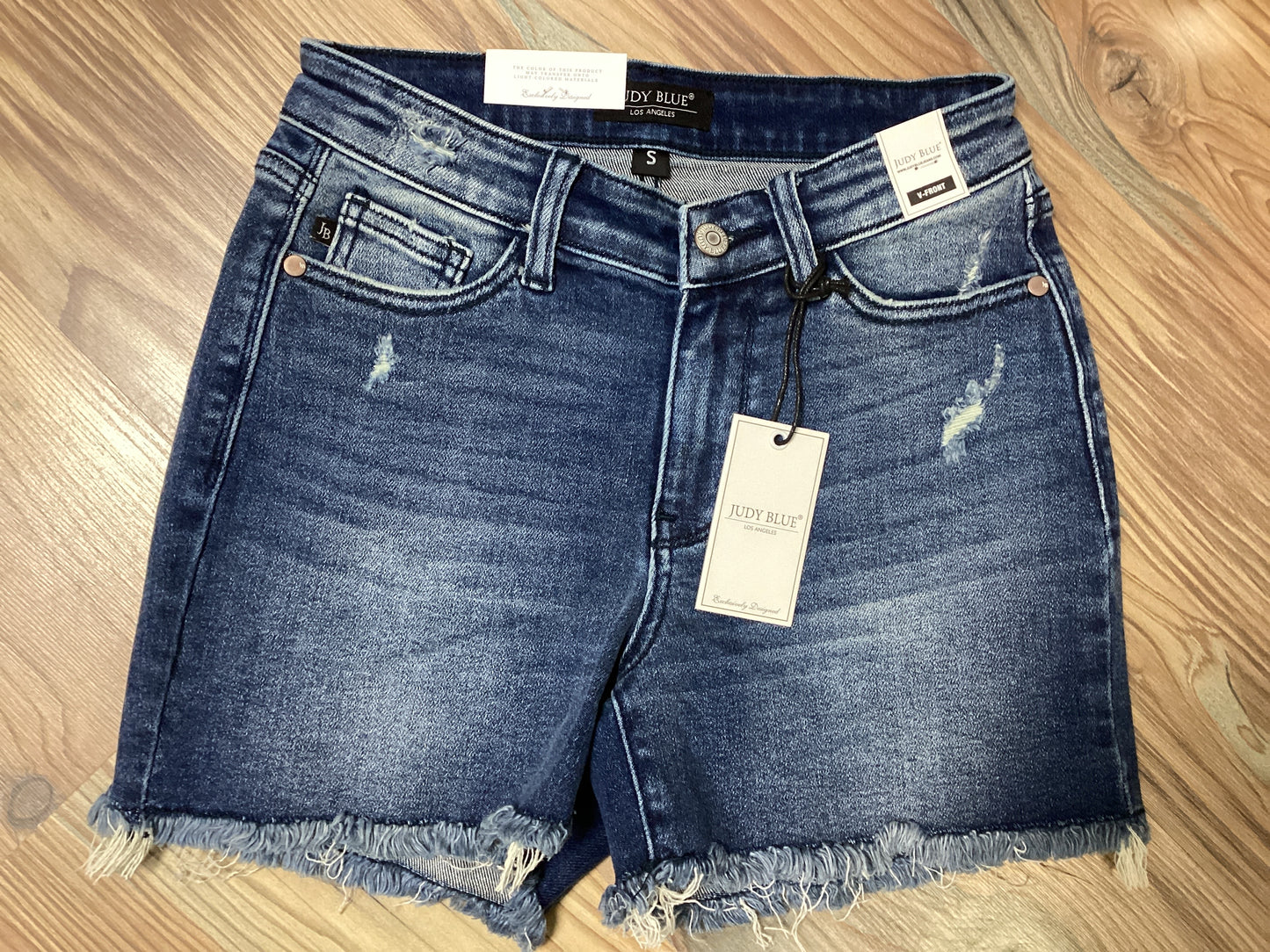 Judy Blue V Front Frayed Hem Shorts