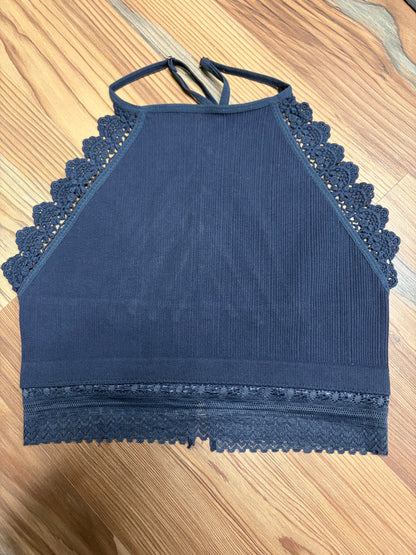 Navy High Neck Bralette
