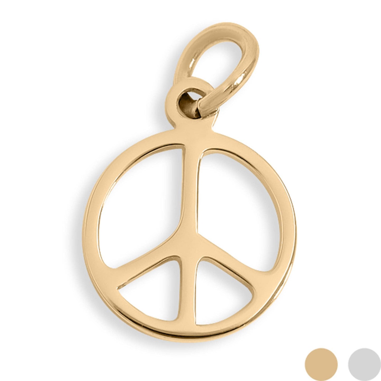 18K Gold Stainless Steel Peace Sign Charm