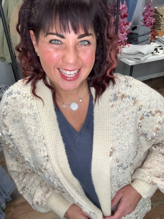 Oatmeal Open Cardigan