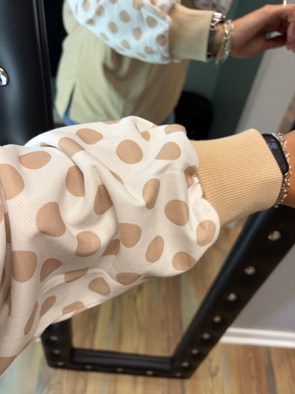 Tan Polka Dot Long Sleeve