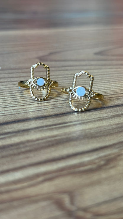 Evil Eye Hamsa Ring
