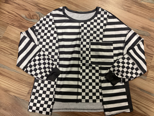 Grey Checkered Long Sleeve