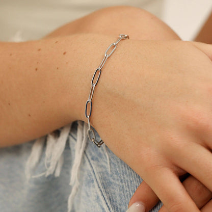 Stainless Steel Paperclip Chain Bracelet