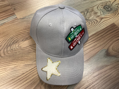 Grey Custom Football Hat