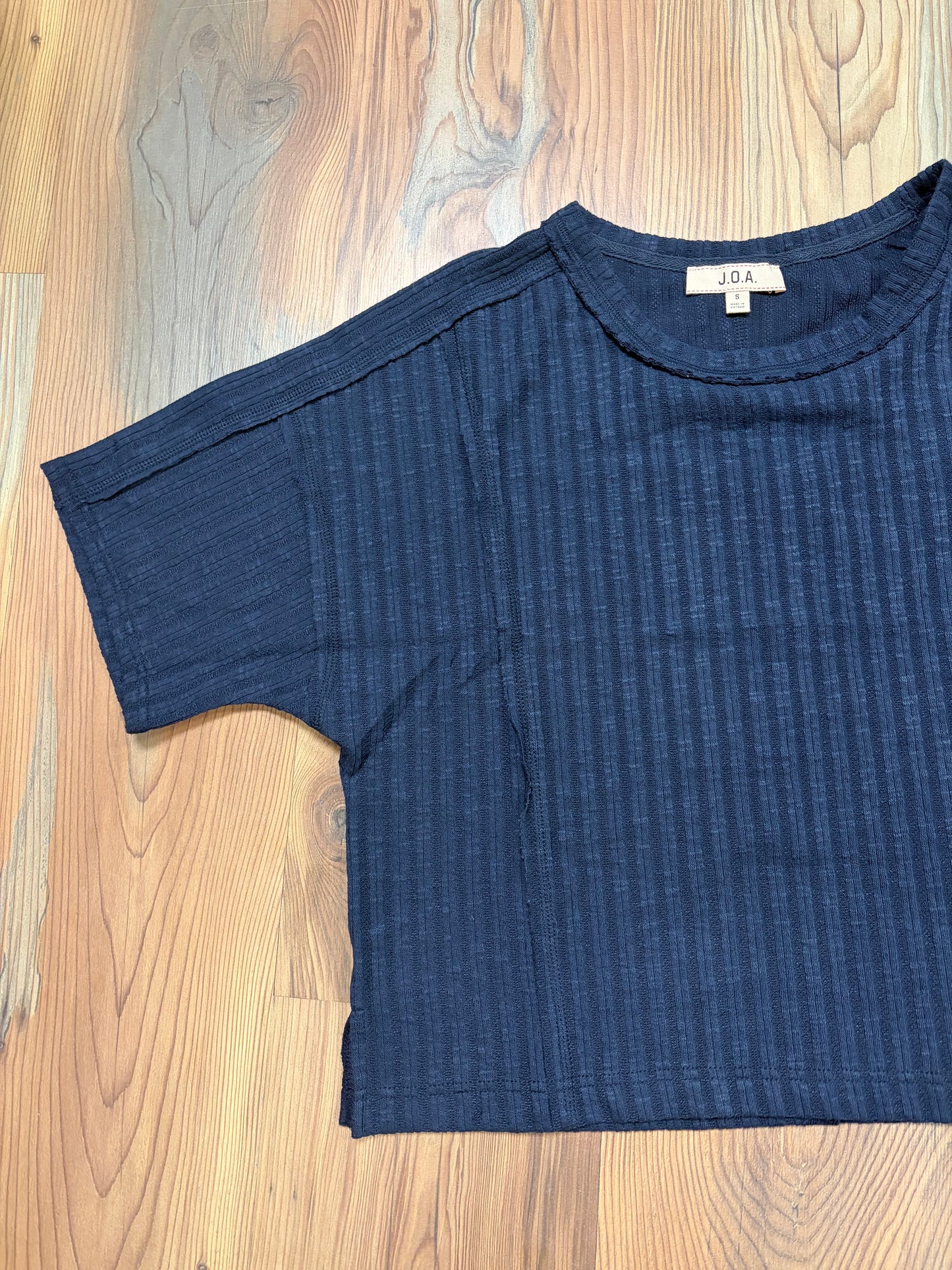 Ribbed Navy Star Top