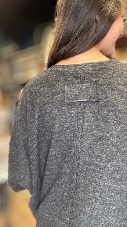 Black Brushed Melange Dolman