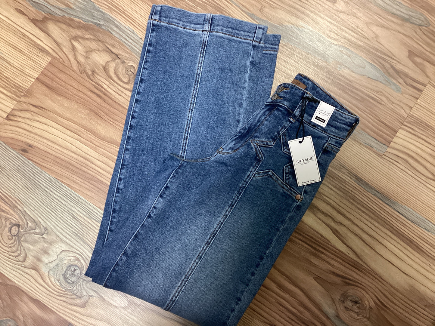 Judy Blue Star High Waist Wide Leg Denim