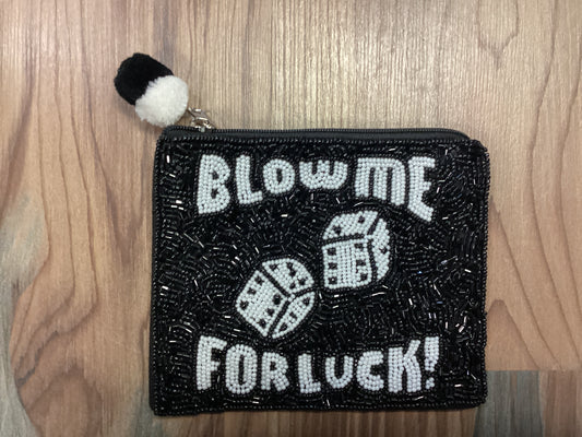 Blow Me For Luck Seed Bead Coin Purse