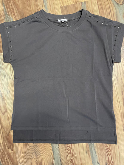 Charcoal Studded Short Sleeve