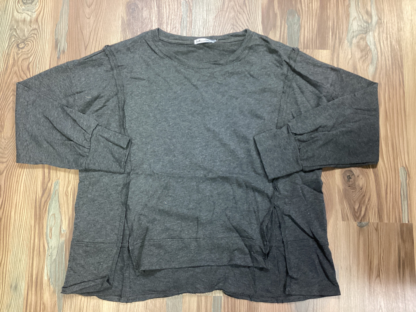 Charcoal Front Slits Long Sleeve