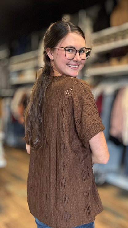 Coffee Jacquard Short Sleeve