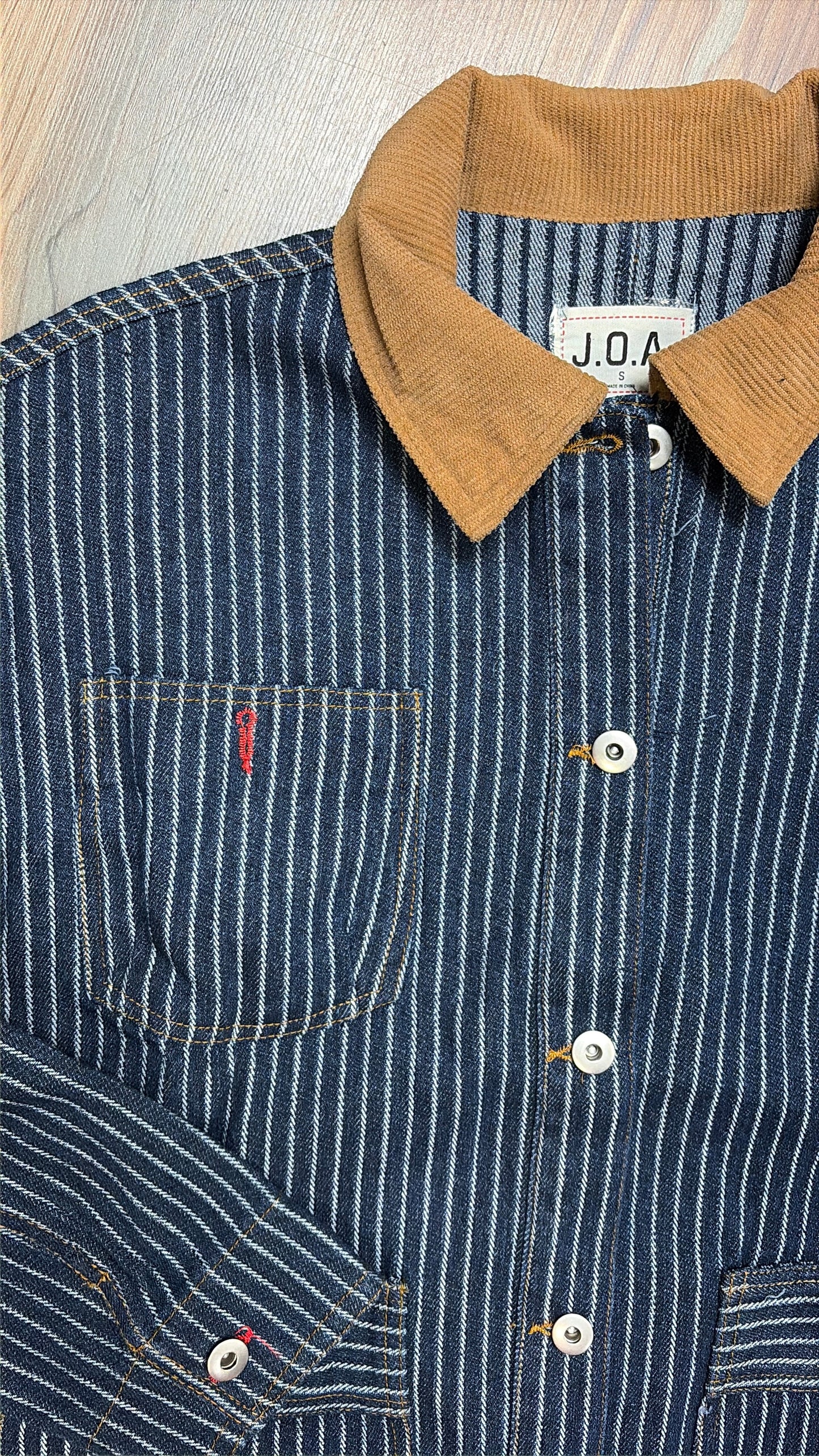 Denim Striped Barn Jacket
