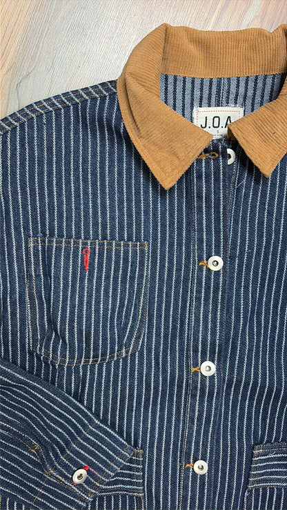 Denim Striped Barn Jacket