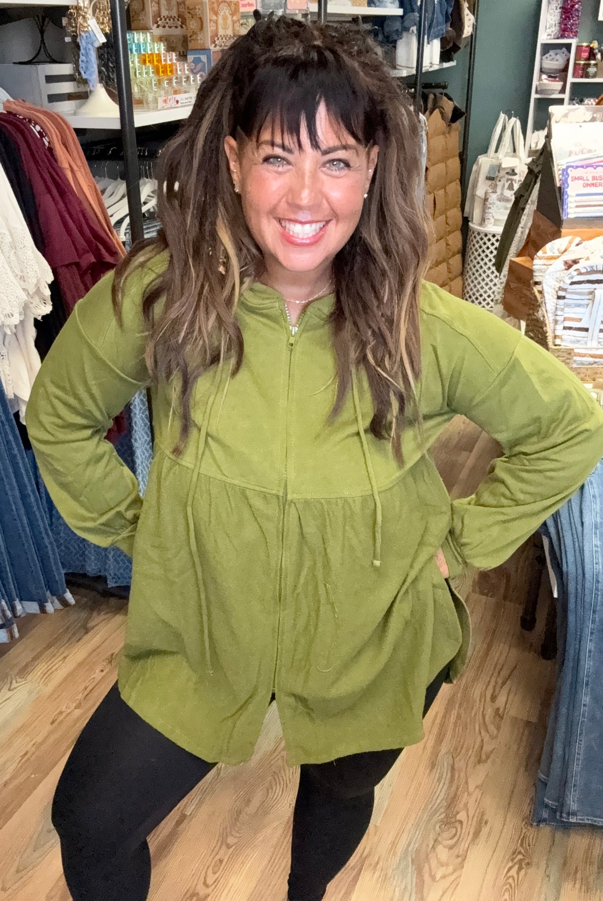 Moss Green Tunic Hoodie