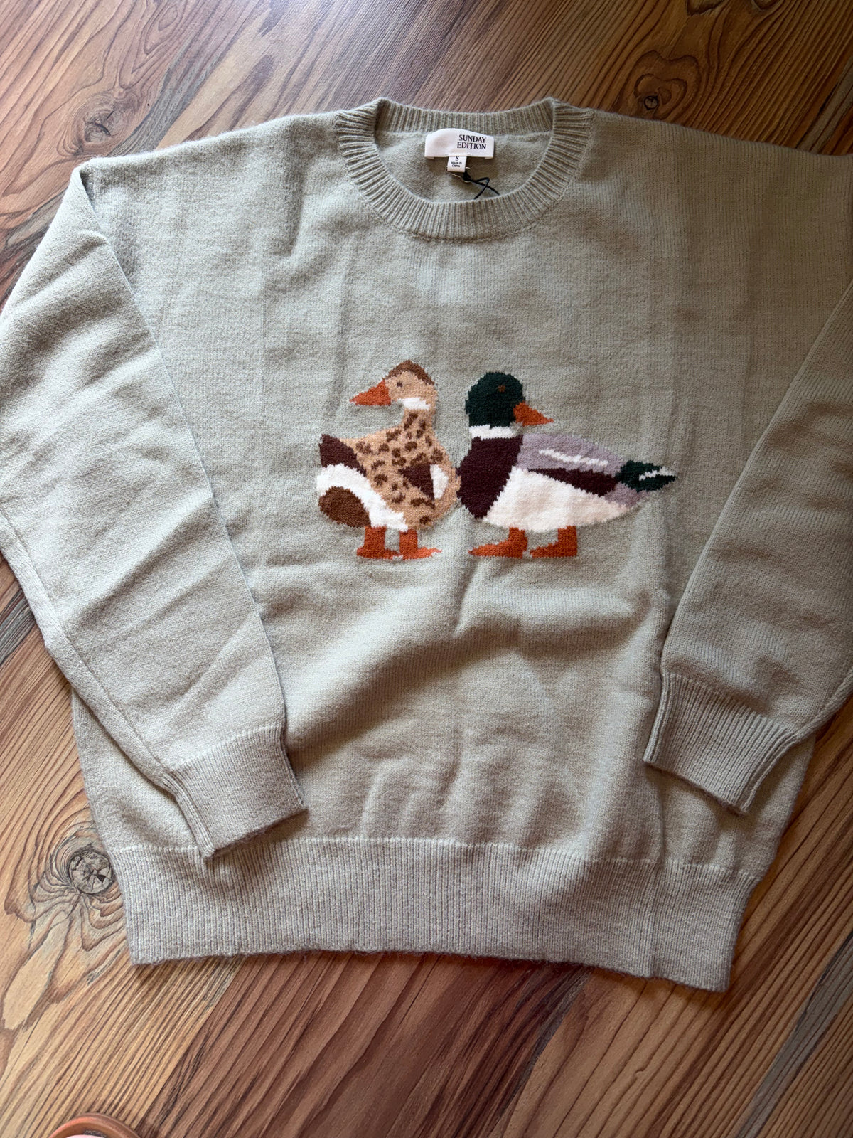 Sage Green Ducks Knit
