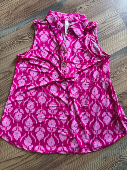 Pink Collared Sleeveless Dear Scarlett
