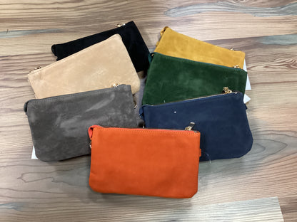 Faux Suede Wristlet/Crossbody