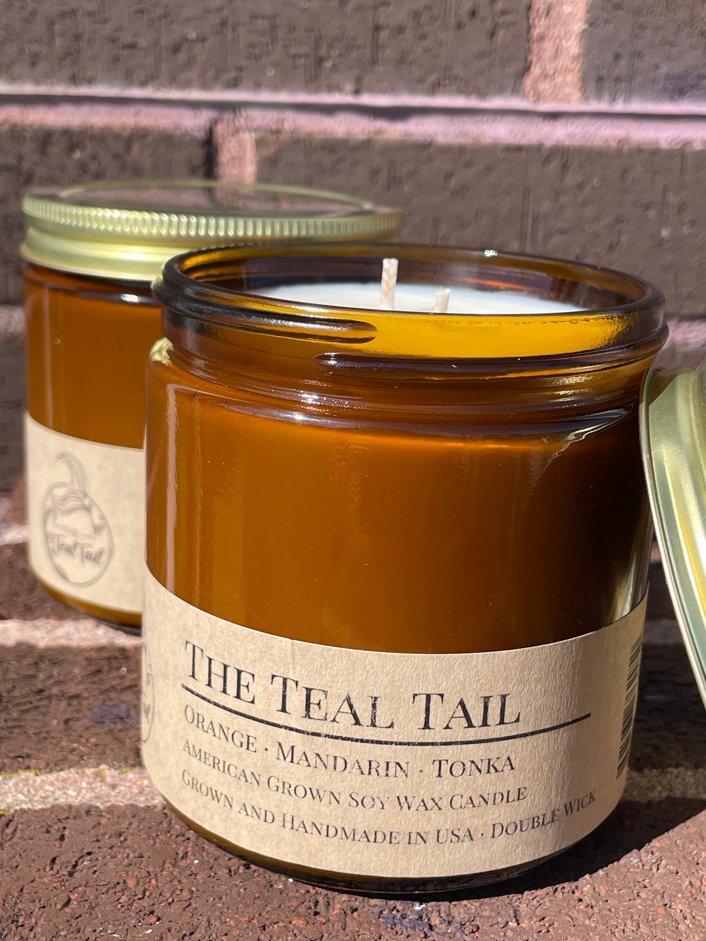 Double Wick Teal Tail Boutique Candle