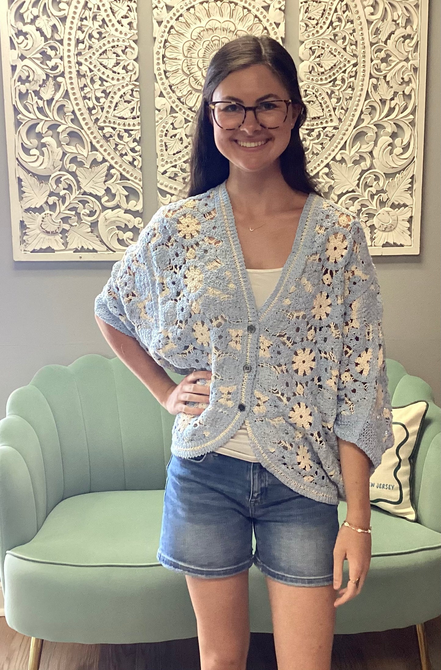 Blue Whimsical Cardigan