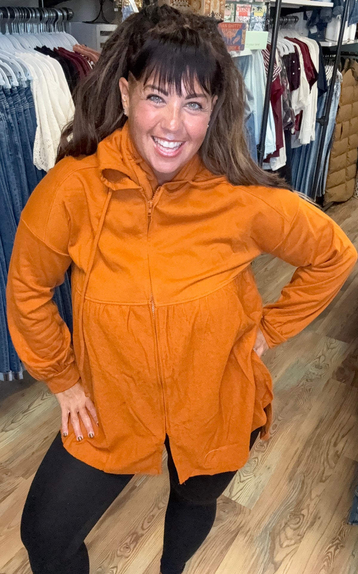 Burnt Orange Tunic Hoodie