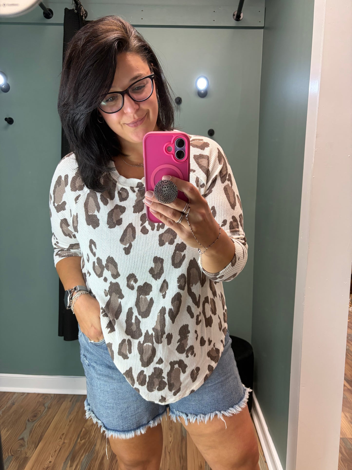 Leopard Waffle Long Sleeve
